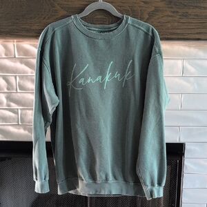Gildan Green Long Sleeve Pullover Shirt Size L.